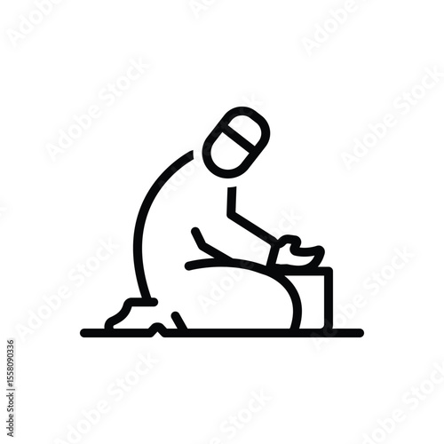 Black line icon for prayer