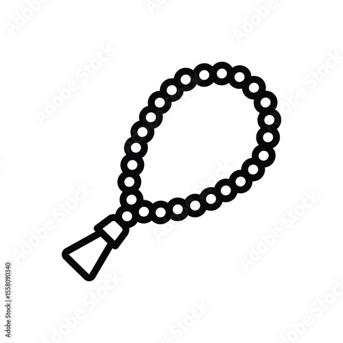 Black line icon for prayer beads