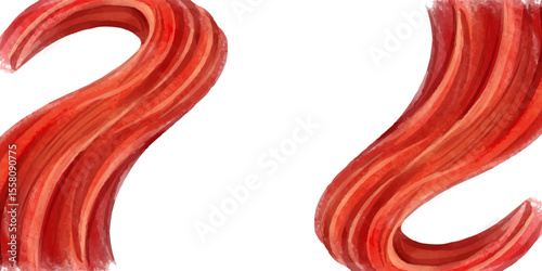 Red liquid background. Beautiful abstraction of liquid paint in a slow flowing and smoothly mixing mixture. Vector illustration