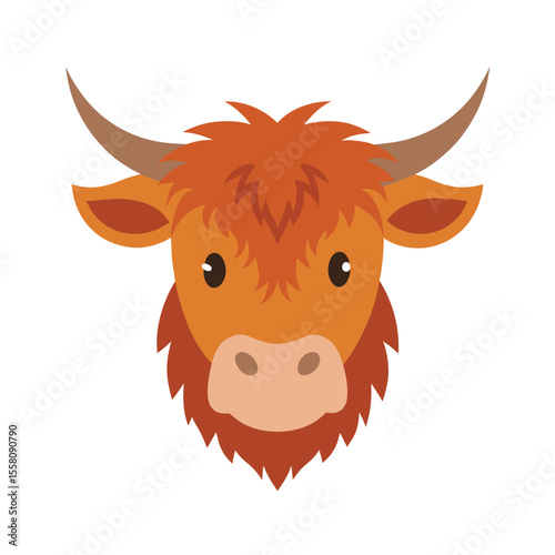 Wallpaper Mural Minimalist Highland cow design in flat color for rural and western themes Vector illustration Torontodigital.ca