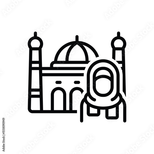 Black line icon for culture