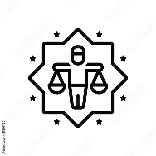 Black line icon for ethical