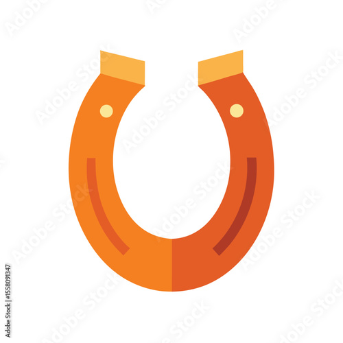 Horseshoe icon in flat color minimalist style for good luck and western culture Vector illustration