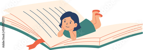 Child Flying with Book

