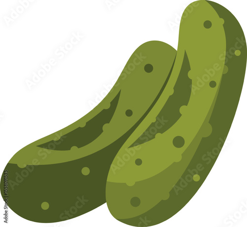 Green cucumber vegetable vector illustration