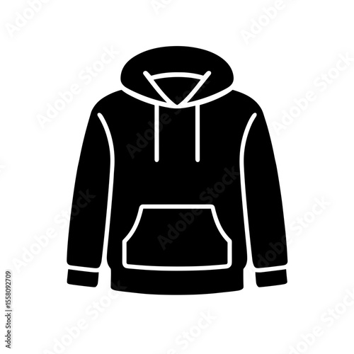 Hooded sweatshirt with pocket icon filled – symbol of comfort wear