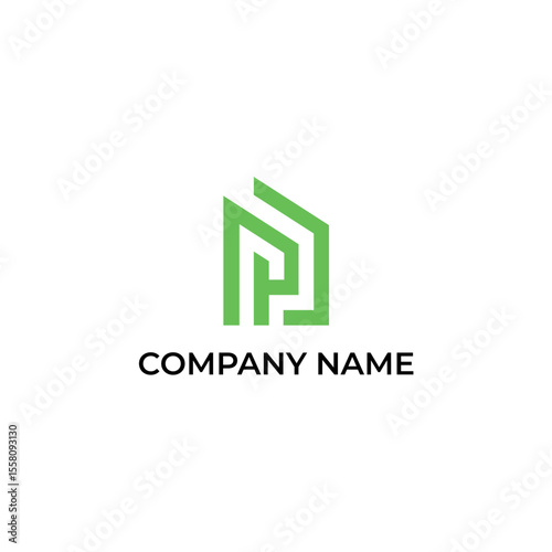P letter real estate logo design - alphabet P property, construction, business corporate, home sign icon monogram template.