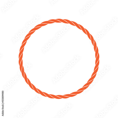 Flat color style and minimalist of a rope circle frame one vector illustration