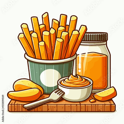 french fries vector illustration