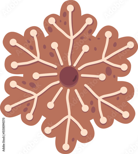 Snowflake Christmas gingerbread vector illustration