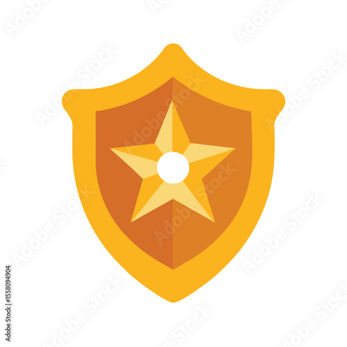 Flat color style and minimalist of a sheriff badge vector illustration