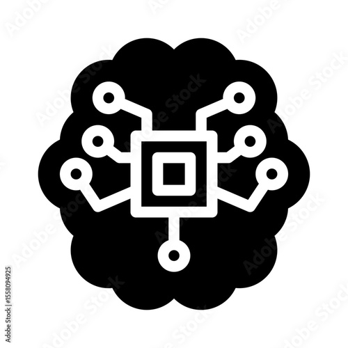 robot brain glyph icon