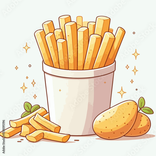 french fries in a glass