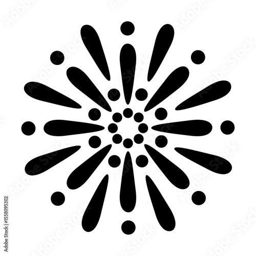 シンプルな打ち上げ花火　放物線のイラスト
