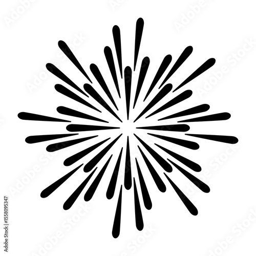 シンプルな打ち上げ花火　放物線のイラスト