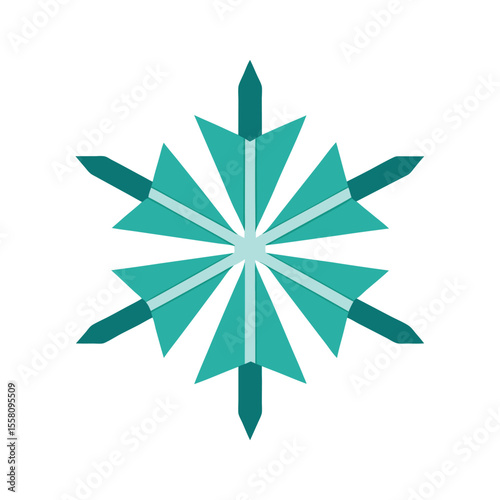 Flat color style and minimalist of a snowflake with one vector illustration