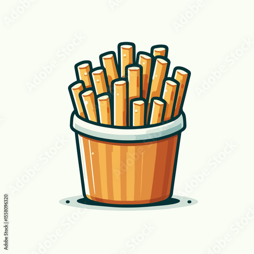 illustration of various potato sticks