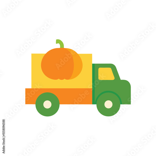 Flat color style and minimalist of a truck with pickup vector illustration