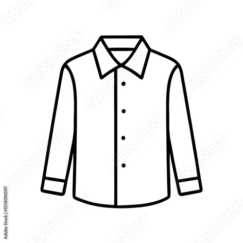 Long-sleeve formal shirt icon outline – symbol of classic business wear