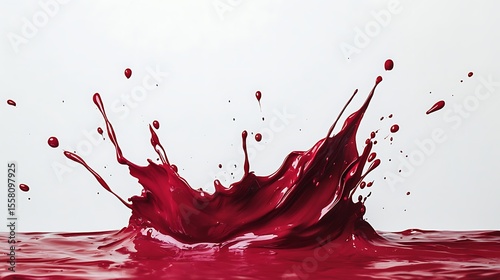 Crimson Emotional Paint Splash Capturing Inner Turmoil for Visual Stories Crimson red expressive paint flow representing emotional struggle and artistic catharsis