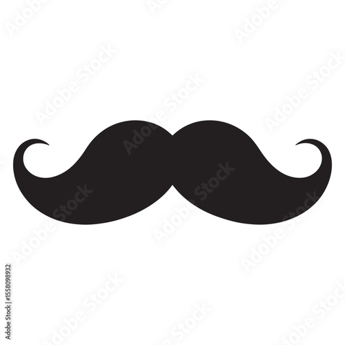 Classic Black Mustache Illustration A Timeless Symbol of Masculinity and Vintage Charm With a Touch of Whimsy