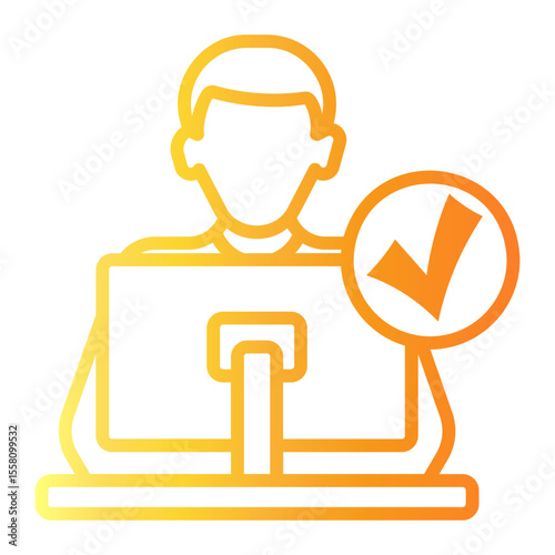 recruitment Line Gradient Icon