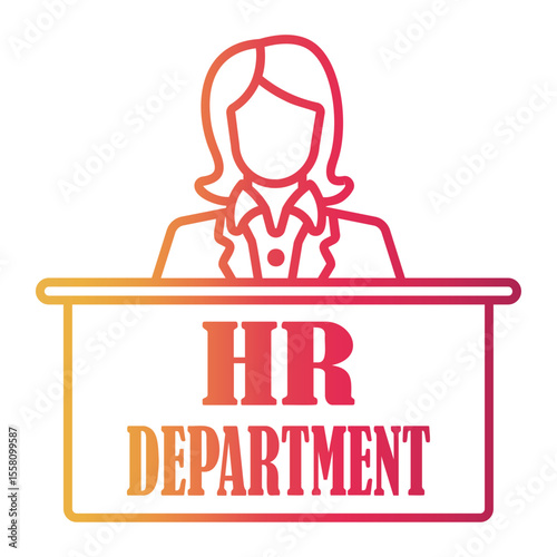 recruitment Line Gradient Icon