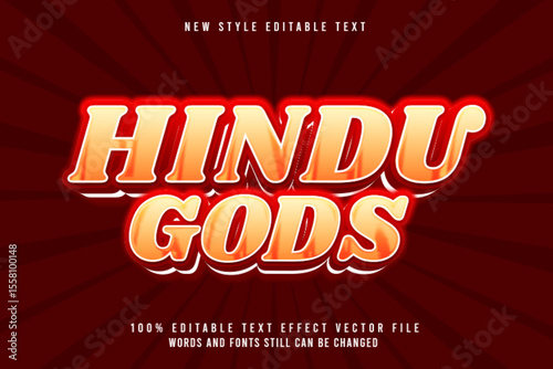 Hindu gods editable text effect in Modern neon style