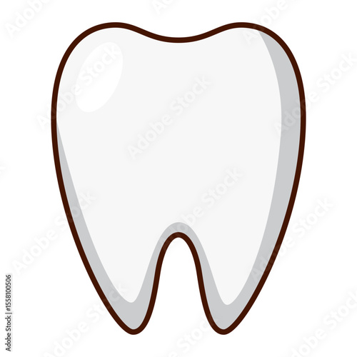 Tooth cartoon icon clean white enamel isolated on white background
