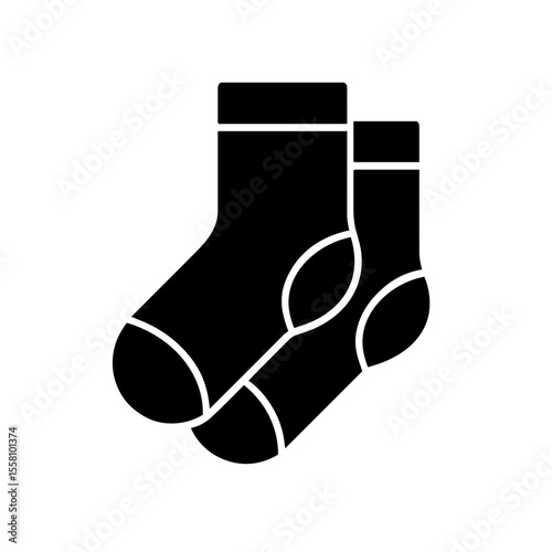 Pair of socks icon filled – symbol of everyday comfort and warmth