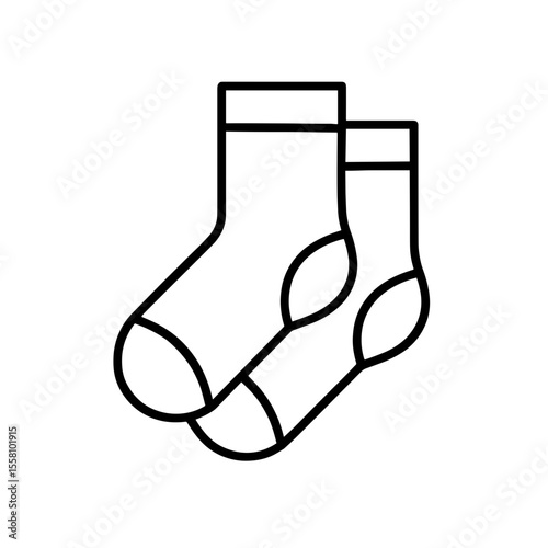 Pair of socks icon outline – symbol of everyday comfort and warmth