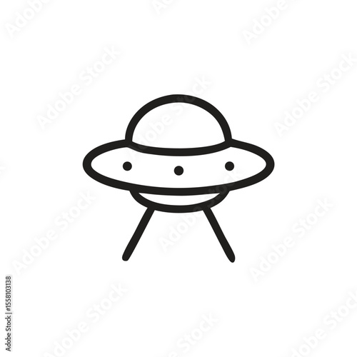 Alien spacecraft icon suitable for scifi design projects, UFO sightings infographics, spacethemed websites, and alien invasion concepts.