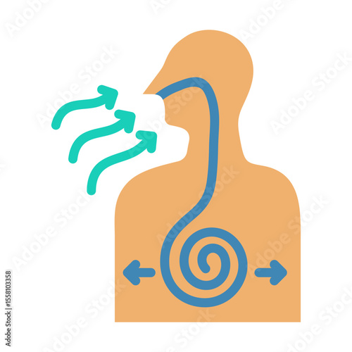 Diaphragmatic Breathing Icon