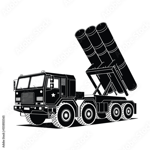 Military Missile Truck Silhouette