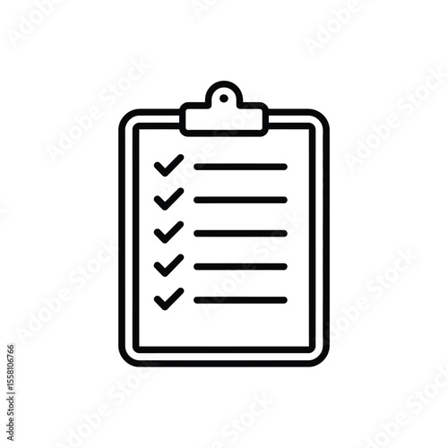Checklist Clipboard Outline Icon