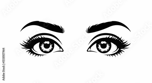 vector illustration of female eyes
