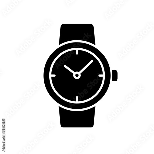 Wristwatch icon filled – symbol of time, punctuality and fashion