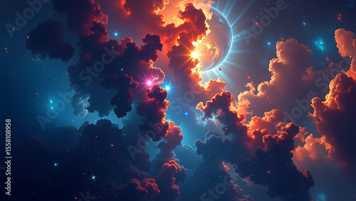Stunning Cosmic Clouds with Bright Stars