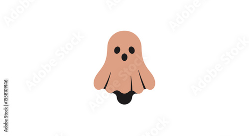 Cartoon octopus illustration in simple style with neutral colors  
