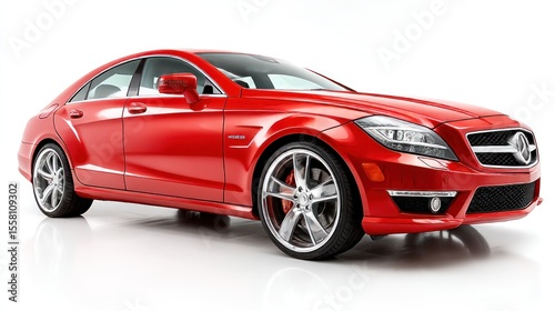 Red car studio shot