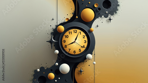 Abstract Clock Design with Modern Shapes