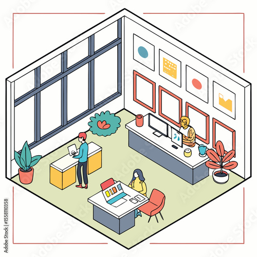 Modern coworking space vector