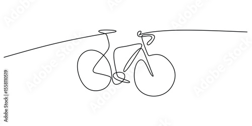 Bicycle One Line Drawing for a Healthy Living Sports Emblem