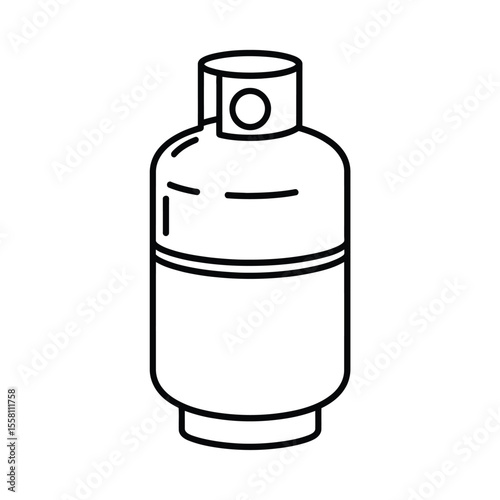 Outline Illustration of a Gas Cylinder