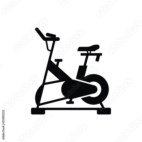 Stationary Exercise Bike Icon for Fitness Gym and Workout Concepts