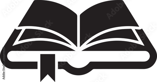 black and white vector illustration of a book