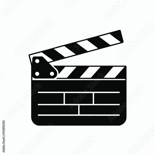 Black and White Clapperboard Movie Icon