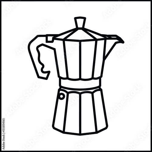 Simple Line Art of a Moka Pot