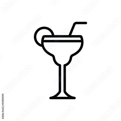 Black line icon for cocktail