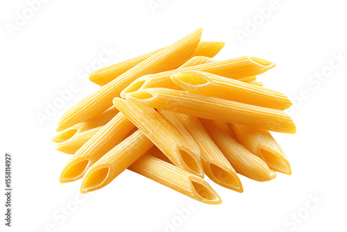 Realistic Detailed Dry Pasta Penne isolated on transparent background